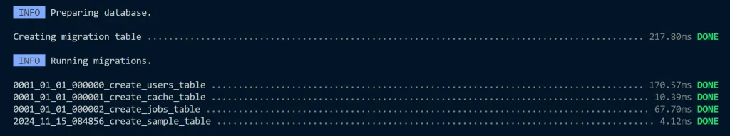 php artisan migrate