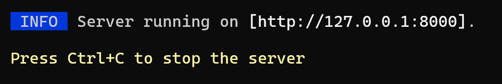 php artisan serve