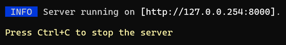 php artisan serve --host